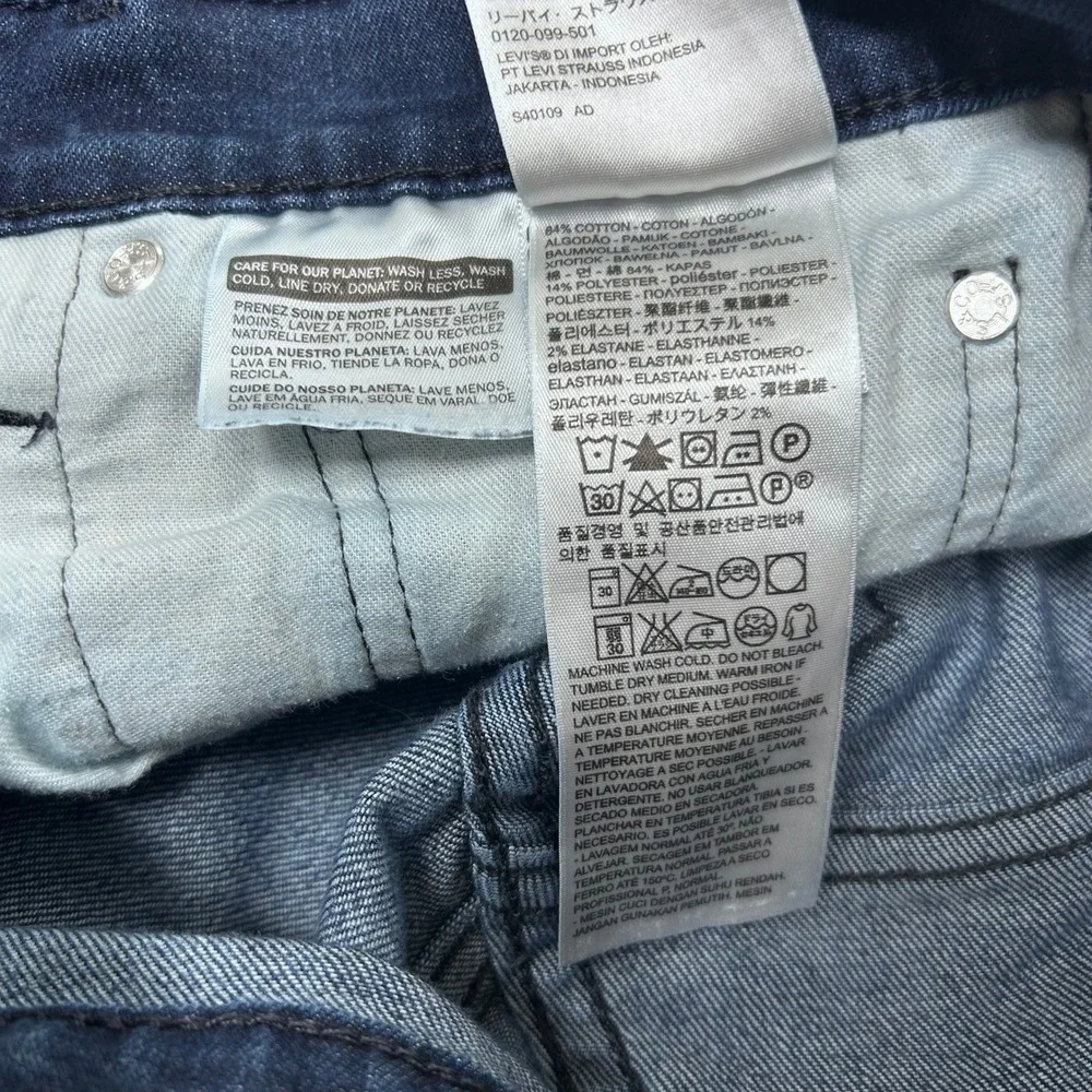 Levi 511 Slim Fit Jeans Mens 32x30 Blue Dark Wash Denim Pants